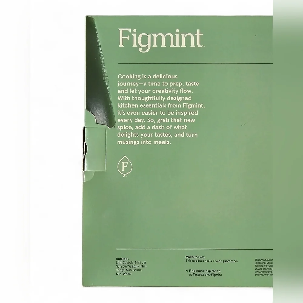 Figmint 5-Piece Mini Cooking Utensil Set – Silicone & Nylon